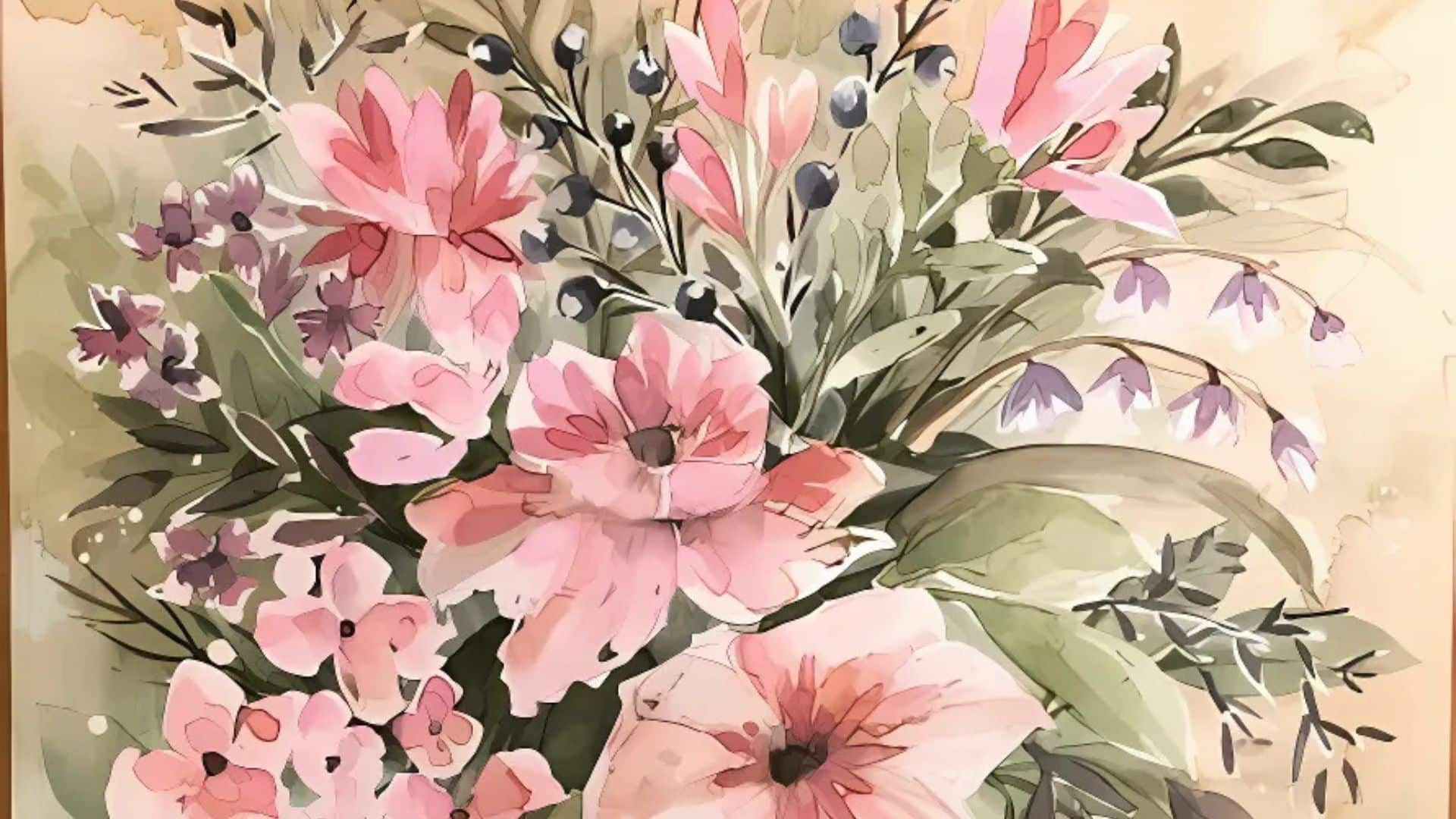 Floral-painting-in-mixed-media