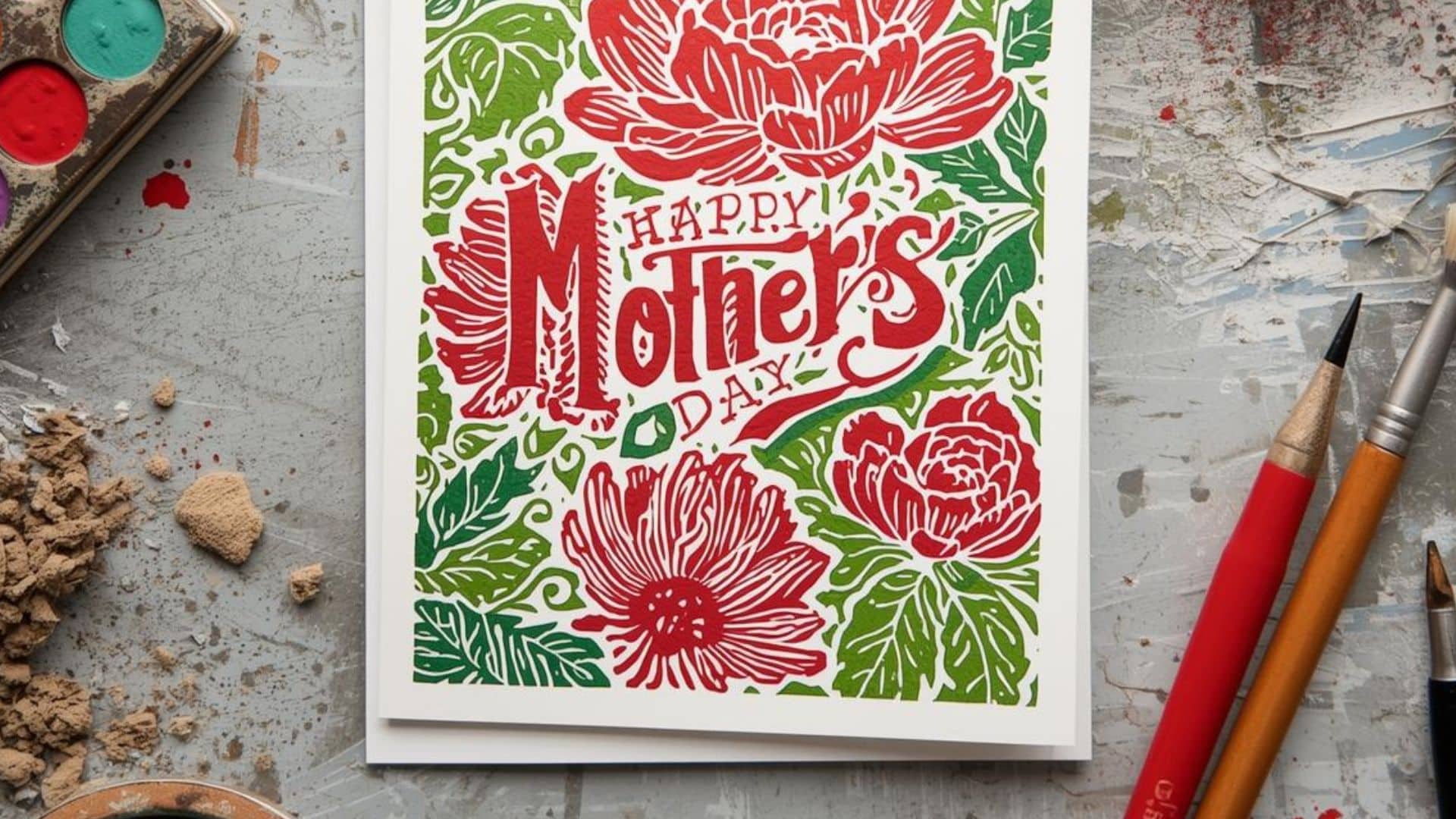 Linoprinting for Mother's Day